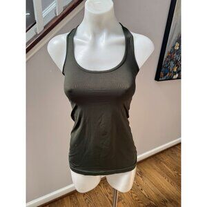 Lululemon Reversible Cool Racerback Tank Top Dark Olive Green Size 4